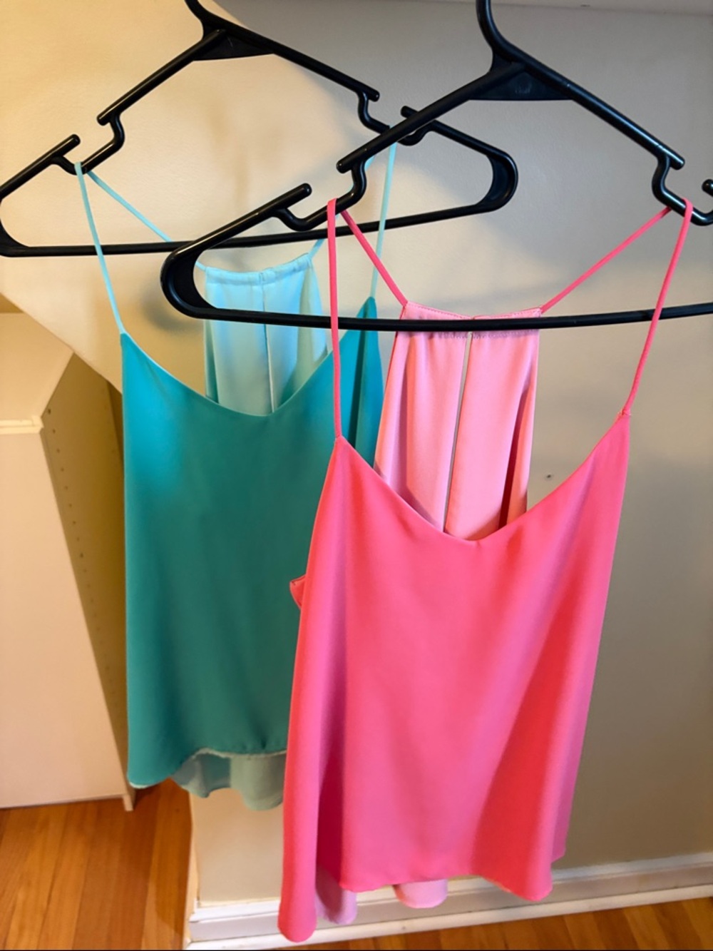 Two Express Women's Cami Tank Tops - Pink & Teal